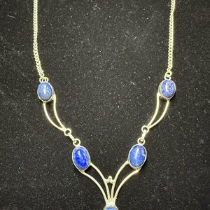 Elegant Blue and Gold Necklace